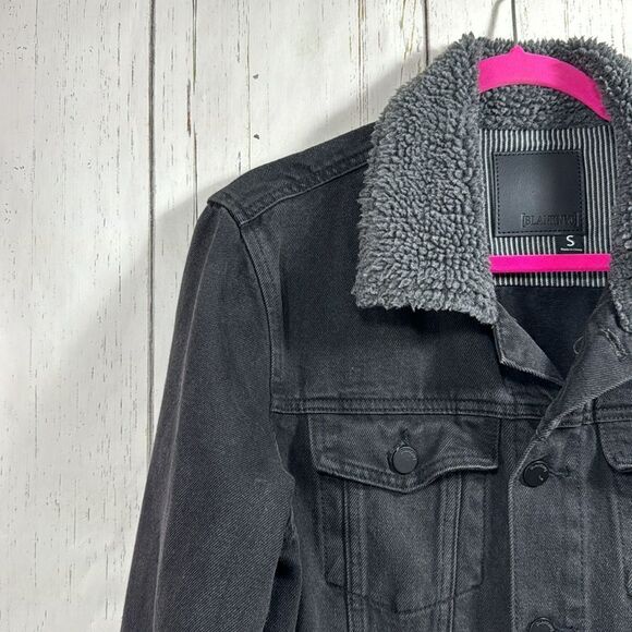 BLANKNYC Black Sherpa Lined Denim Jacket Streetwear Grunge Fall Layering - Picture 3 of 16